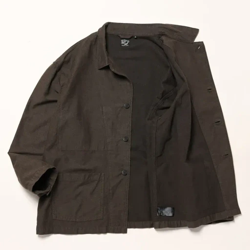 Cotton Linen Moleskin Relax Fit Simple Work Jacket