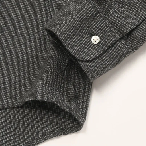 Standard Button Down Shirt Soft Subtly Brushed Mini Check