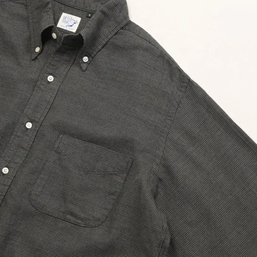 Standard Button Down Shirt Soft Subtly Brushed Mini Check