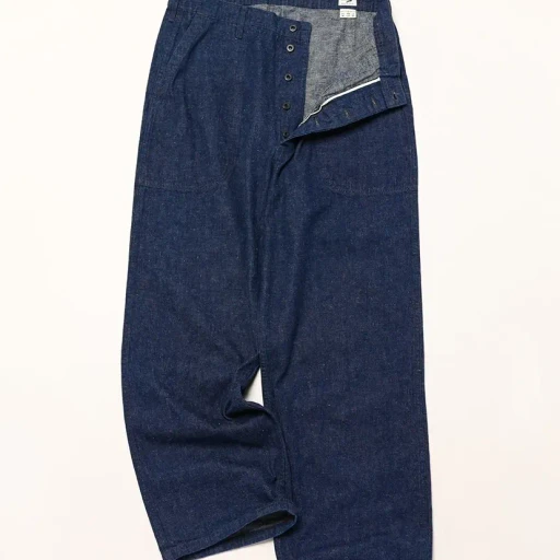 Wide Fit Us Navy Denim Utility Pants