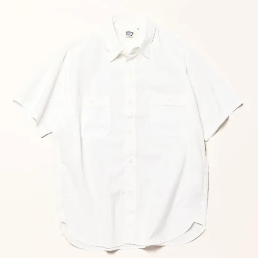 Short Sleeve White Chambray Work Shirt