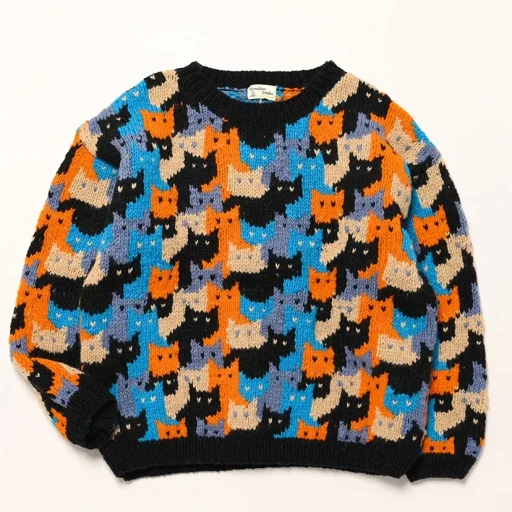 Crew Neck Knit - Cats