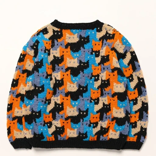 Crew Neck Knit - Cats