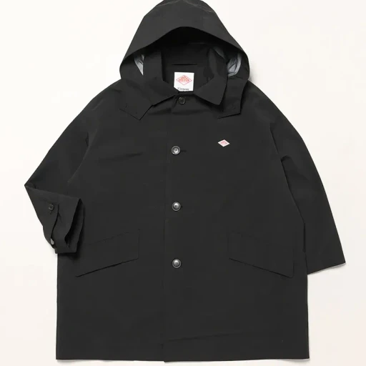 3-Layer Cloth Hooded Balmacaan Coat