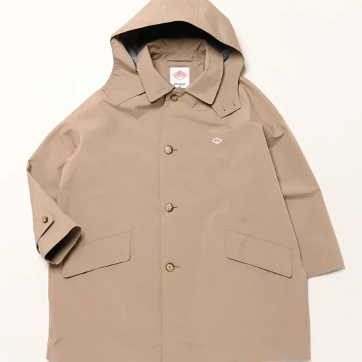 3-Layer Cloth Hooded Balmacaan Coat