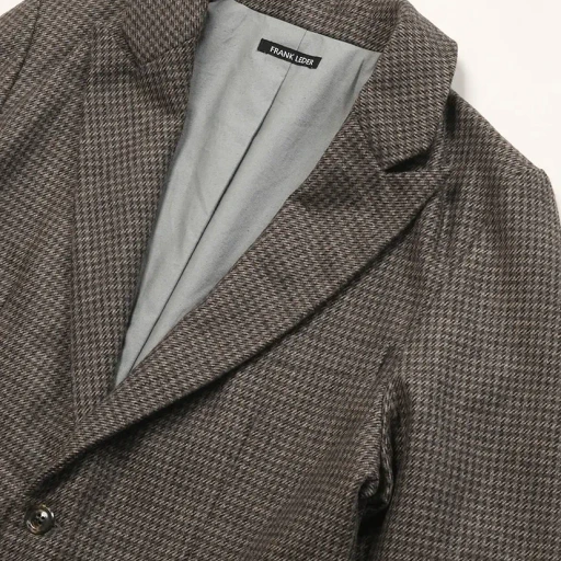 Grey Dogtooth Wool 2B Jacket + Edge Detail