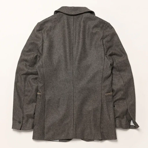 Grey Dogtooth Wool 2B Jacket + Edge Detail