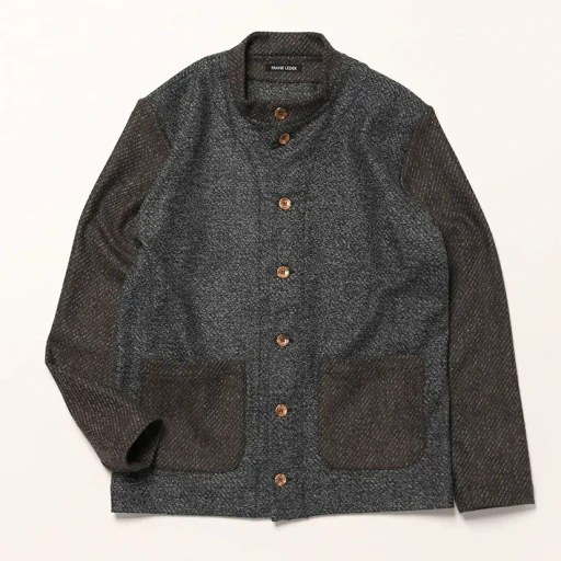 Grey Brown Wool Silk Janker Jacket