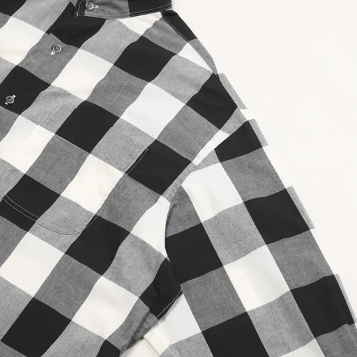 Block Check Stand Collar Shirt