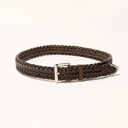 P0300 Russet Plaited Belt With Tip