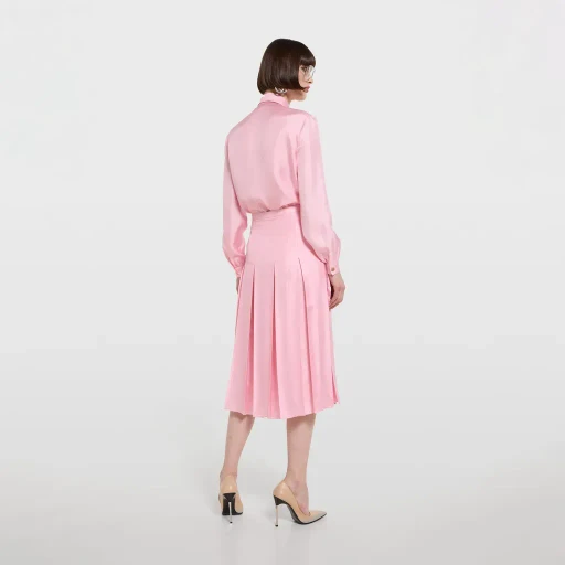 Silk Twill Shirt With Bow