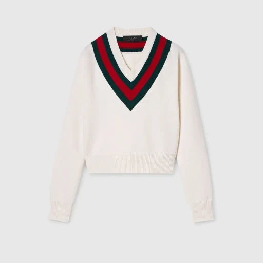 Fine Knit Wool Sweater With Web