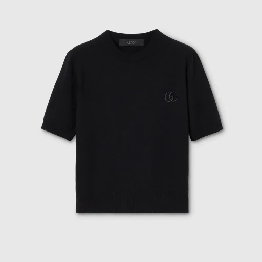 Knit Wool Top With Embroidery