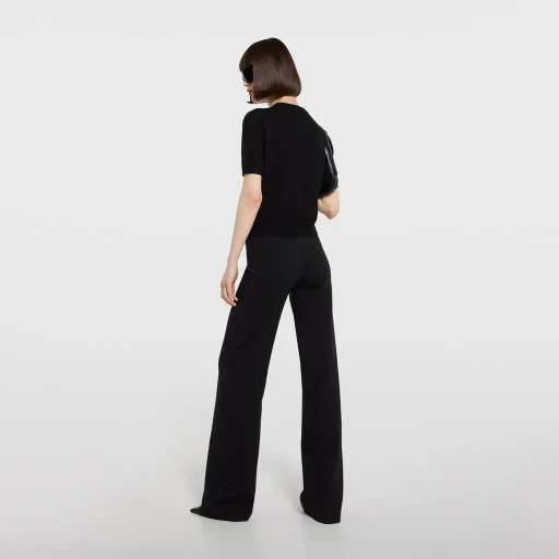 Knit Wool Top With Embroidery