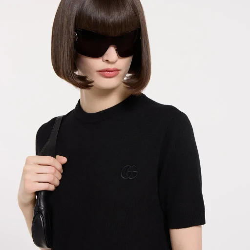 Knit Wool Top With Embroidery