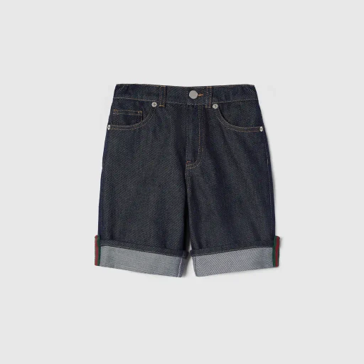 Children's Denim Shorts With Web