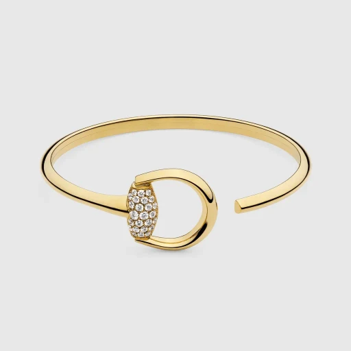 Gucci Horsebit Diamond 18K Bangle Bracelet