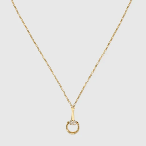 Gucci Horsebit Diamond 18K Pendant Necklace
