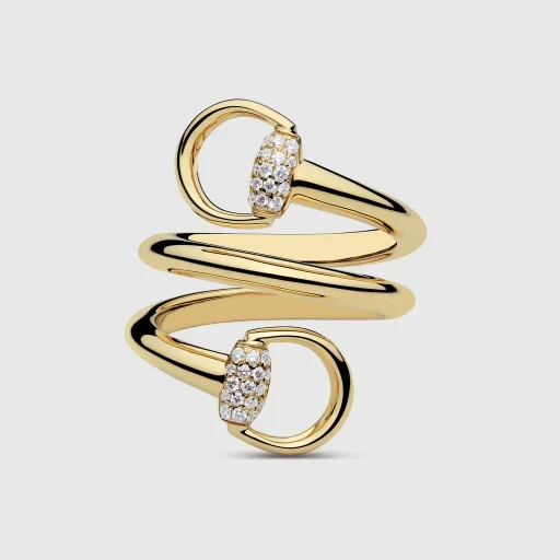 Gucci Horsebit Diamond 18K Contrarié Ring