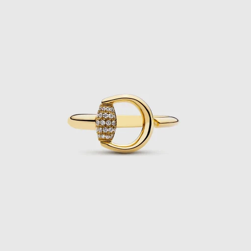 Gucci Horsebit Diamond 18K Open Ring