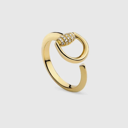 Gucci Horsebit Diamond 18K Open Ring