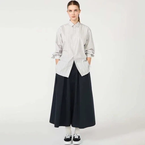 Regular Collar Stripe Wind Shirt