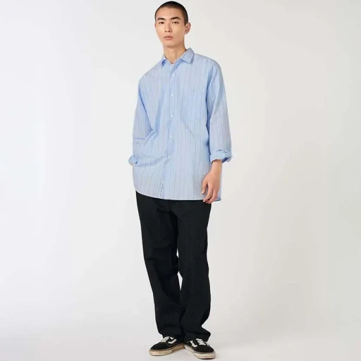 Regular Collar Stripe Wind Shirt