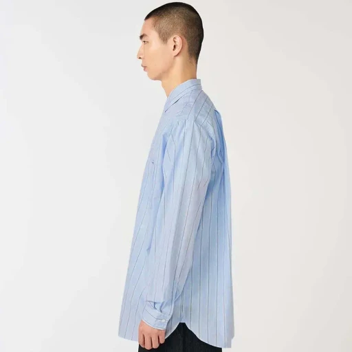 Regular Collar Stripe Wind Shirt