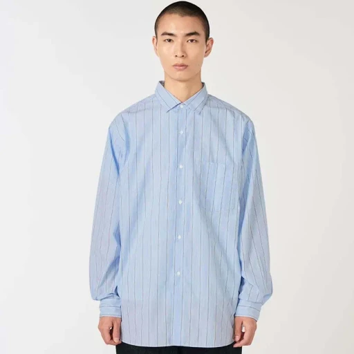 Regular Collar Stripe Wind Shirt