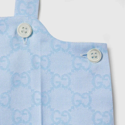 Baby Gg Cotton Jacquard Dungaree