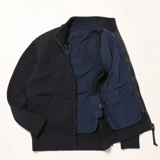 Cotton Mixed Zipped Cardigan