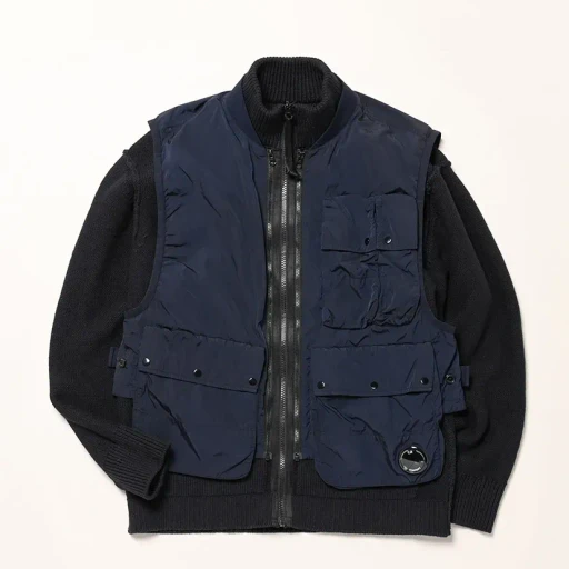 Cotton Mixed Zipped Cardigan