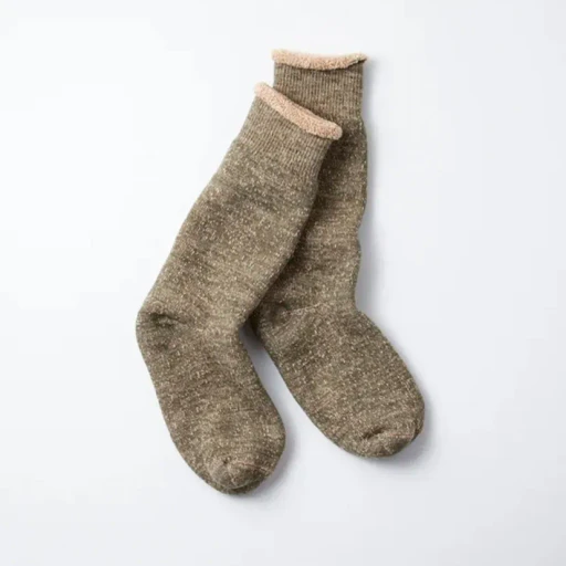 Double Face Crew Socks Merinowool & Brown Og