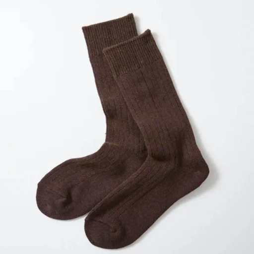 Cotton Wool Ribbed Crew Socks