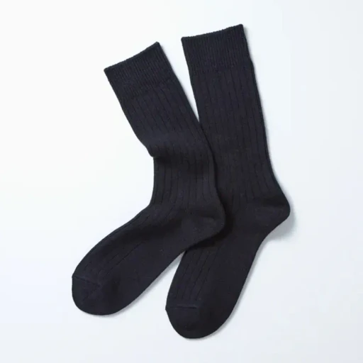 Cotton Wool Ribbed Crew Socks