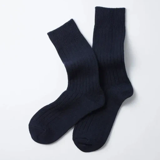 Cotton Wool Ribbed Crew Socks