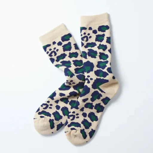 Pile Leopard Crew Socks