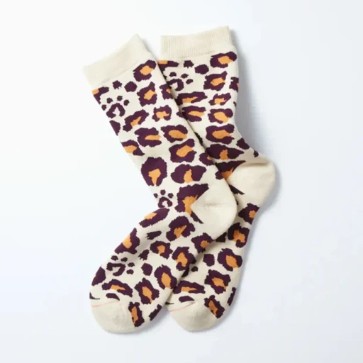 Pile Leopard Crew Socks