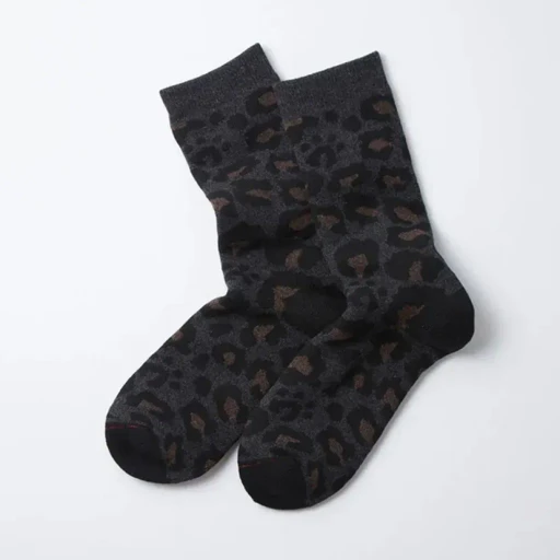 Pile Leopard Crew Socks