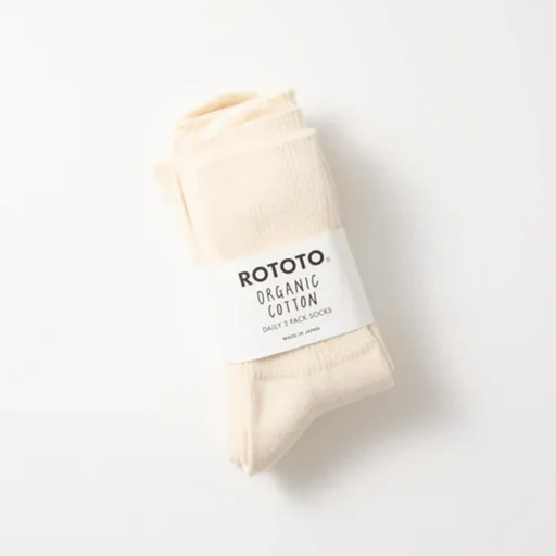 Organic Daily 3 Pack Ribbed Crew Socks