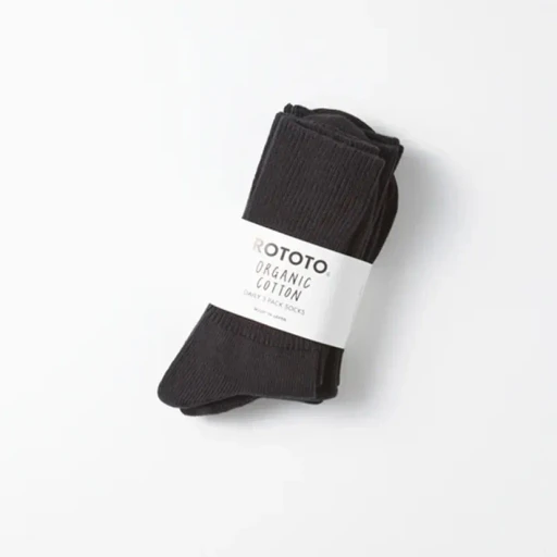Organic Daily 3 Pack Ribbed Crew Socks