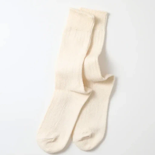 Linen Cotton Ribbed Crew Socks