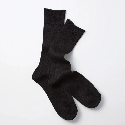 Linen Cotton Ribbed Crew Socks