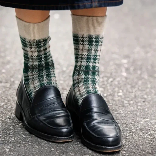 Check Pattern Merino Socks