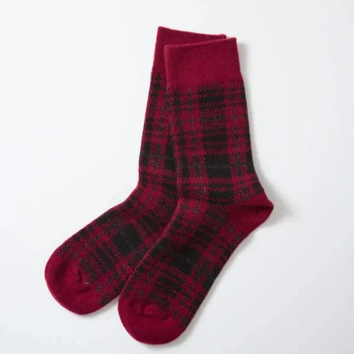 Check Pattern Merino Socks