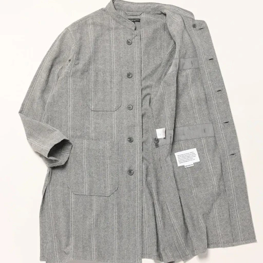 Dayton Long Shirt - Wool Striped Hb