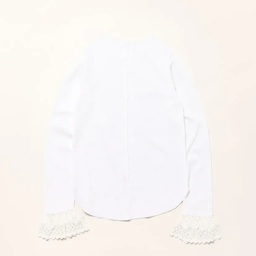Ribbed Lace Cuff Pullover Tee
