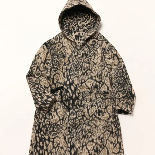 Knit Robe - Wool Poly Leopard Jacquard