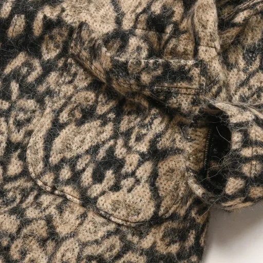 Knit Robe - Wool Poly Leopard Jacquard