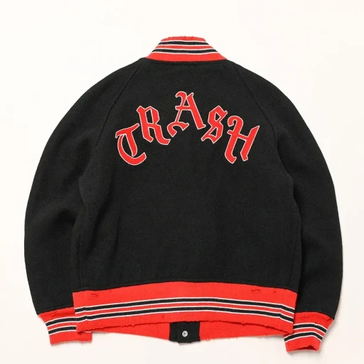 Deconstructed Lettered Jacket - Wool Melton